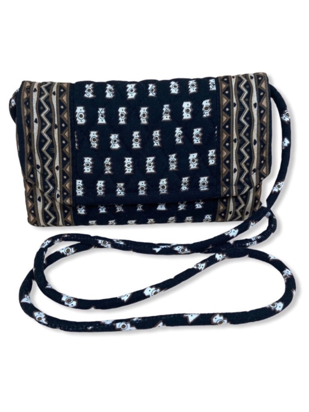 Vintage 2001 Vera Bradley Tribal Zebras Crossbody Wallet Retired Y2K